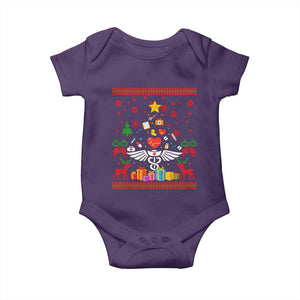 Funny Christmas Healthcare Worker Baby Onesie Nurses And Doctors Pine Tree TS12 Purple Print Your Wear