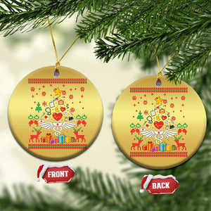 Funny Xmas Healthcare Worker Christmas Ornament Nurses And Doctors Pine Tree TS12 Circle Gold Print Your Wear