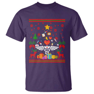Funny Christmas Healthcare Worker T Shirt Nurses And Doctors Pine Tree TS12 Purple Print Your Wear