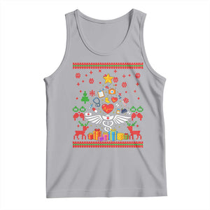 Funny Christmas Healthcare Worker Tank Top Nurses And Doctors Pine Tree TS12 Athletic Heather Print Your Wear