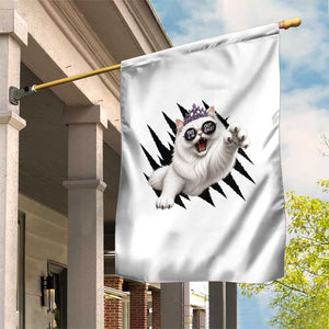 Funny Princess Cat With Featuring Scratch Effect Printed Garden Flag This Is An Outrage