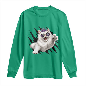Funny Princess Cat With Featuring Scratch Effect Printed Long Sleeve Shirt This Is An Outrage