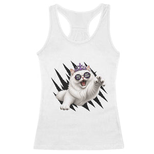 Funny Princess Cat With Featuring Scratch Effect Printed Racerback Tank Top This Is An Outrage