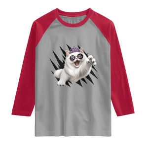 Funny Princess Cat With Featuring Scratch Effect Printed Raglan Shirt This Is An Outrage