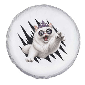 Funny Princess Cat With Featuring Scratch Effect Printed Spare Tire Cover This Is An Outrage