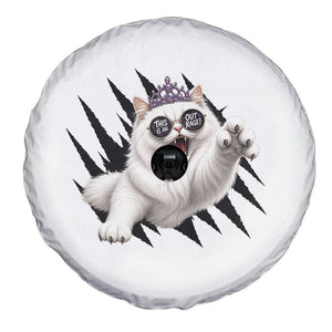 Funny Princess Cat With Featuring Scratch Effect Printed Spare Tire Cover This Is An Outrage