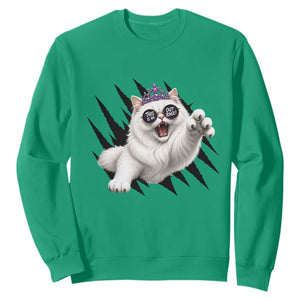 Funny Princess Cat With Featuring Scratch Effect Printed Sweatshirt This Is An Outrage