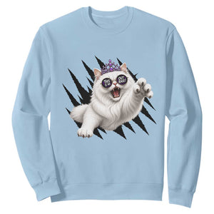 Funny Princess Cat With Featuring Scratch Effect Printed Sweatshirt This Is An Outrage