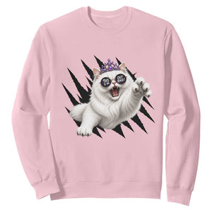Funny Princess Cat With Featuring Scratch Effect Printed Sweatshirt This Is An Outrage