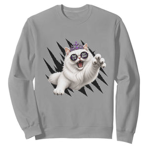 Funny Princess Cat With Featuring Scratch Effect Printed Sweatshirt This Is An Outrage