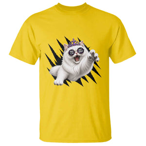 Funny Princess Cat With Featuring Scratch Effect Printed T Shirt This Is An Outrage
