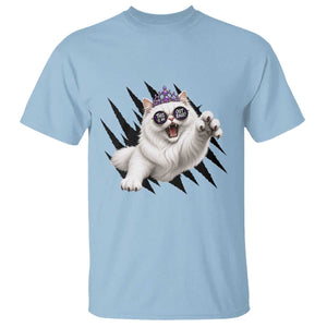 Funny Princess Cat With Featuring Scratch Effect Printed T Shirt This Is An Outrage