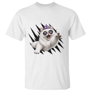 Funny Princess Cat With Featuring Scratch Effect Printed T Shirt This Is An Outrage