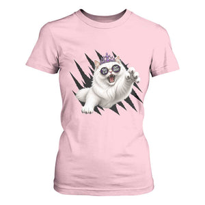 Funny Princess Cat With Featuring Scratch Effect Printed T Shirt For Women This Is An Outrage