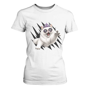 Funny Princess Cat With Featuring Scratch Effect Printed T Shirt For Women This Is An Outrage