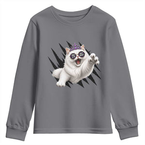 Funny Princess Cat With Featuring Scratch Effect Printed Youth Sweatshirt This Is An Outrage