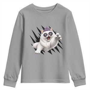 Funny Princess Cat With Featuring Scratch Effect Printed Youth Sweatshirt This Is An Outrage