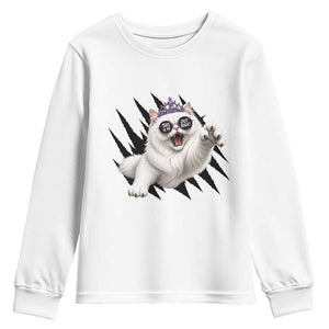 Funny Princess Cat With Featuring Scratch Effect Printed Youth Sweatshirt This Is An Outrage