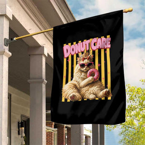 Funny Princess Cat Eating Donut Garden Flag Sci-Fi Book Lover Gift