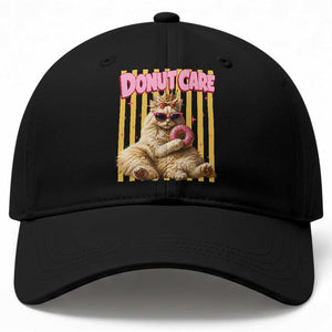 Funny Princess Cat Eating Donut Baseball Cap Sci-Fi Book Lover Gift