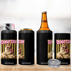 Funny Princess Cat Eating Donut 4 in 1 Can Cooler Tumbler Sci-Fi Book Lover Gift
