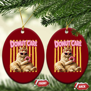 Funny Princess Cat Eating Donut Ceramic Ornament Sci-Fi Book Lover Gift