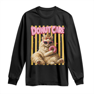 Funny Princess Cat Eating Donut Long Sleeve Shirt Sci-Fi Book Lover Gift