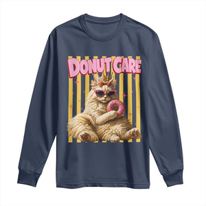 Funny Princess Cat Eating Donut Long Sleeve Shirt Sci-Fi Book Lover Gift