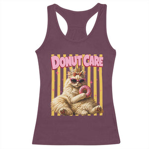 Funny Princess Cat Eating Donut Racerback Tank Top Sci-Fi Book Lover Gift