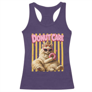 Funny Princess Cat Eating Donut Racerback Tank Top Sci-Fi Book Lover Gift