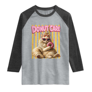 Funny Princess Cat Eating Donut Raglan Shirt Sci-Fi Book Lover Gift