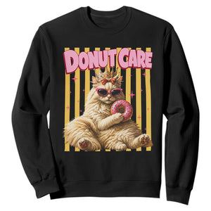 Funny Princess Cat Eating Donut Sweatshirt Sci-Fi Book Lover Gift