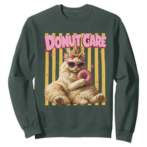 Funny Princess Cat Eating Donut Sweatshirt Sci-Fi Book Lover Gift