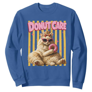 Funny Princess Cat Eating Donut Sweatshirt Sci-Fi Book Lover Gift