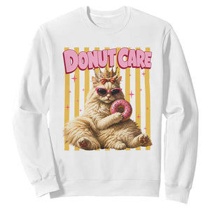 Funny Princess Cat Eating Donut Sweatshirt Sci-Fi Book Lover Gift