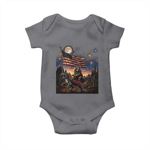 Funny Princess Cat On Dinosaur Patriotic Freedom Gift Baby Onesie