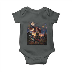 Funny Princess Cat On Dinosaur Patriotic Freedom Gift Baby Onesie