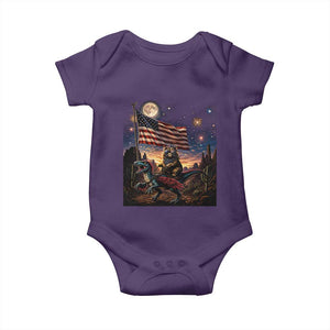 Funny Princess Cat On Dinosaur Patriotic Freedom Gift Baby Onesie