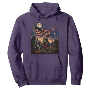 Funny Princess Cat On Dinosaur Patriotic Freedom Gift Hoodie