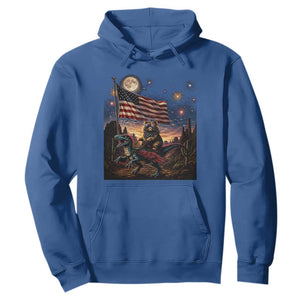Funny Princess Cat On Dinosaur Patriotic Freedom Gift Hoodie