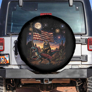 Funny Princess Cat On Dinosaur Patriotic Freedom Gift Spare Tire Cover