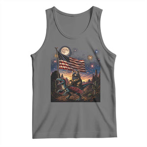 Funny Princess Cat On Dinosaur Patriotic Freedom Gift Tank Top