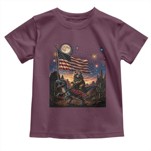 Funny Princess Cat On Dinosaur Patriotic Freedom Gift Toddler T Shirt