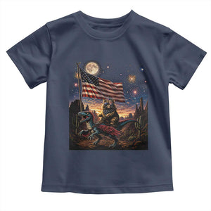 Funny Princess Cat On Dinosaur Patriotic Freedom Gift Toddler T Shirt