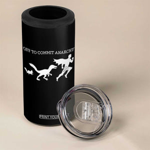Funny Princess Cat Sci Fi Gift 4 in 1 Can Cooler Tumbler Off To Commit Anarchy