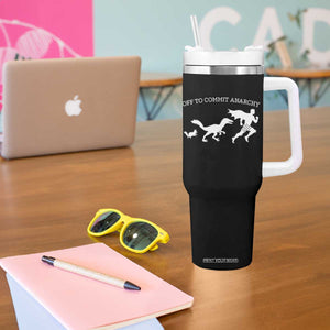 Funny Princess Cat Sci Fi Gift Tumbler With Handle Off To Commit Anarchy