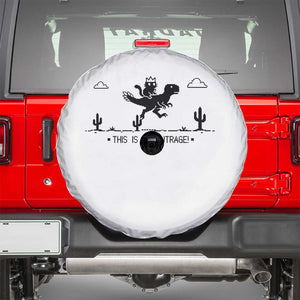 Funny Cat Riding Dinosaur Pixel Retro Spare Tire Cover This Is An Outrage