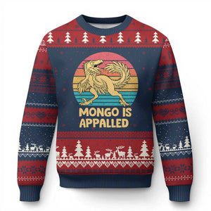 Mongo Is Appalled Ugly Christmas Sweater Funny Dinosaur Gamer Book Lover Retro Gift