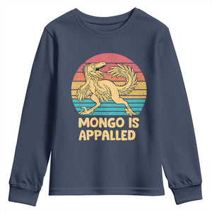 Mongo Is Appalled Youth Sweatshirt Funny Dinosaur Gamer Book Lover Retro Gift