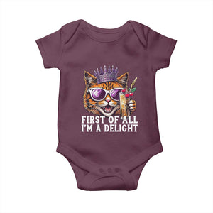 First Of All Im A Delight Princess Cat Quote Baby Onesie Sci-Fi Book Lover Gift TS12 Maroon Print Your Wear